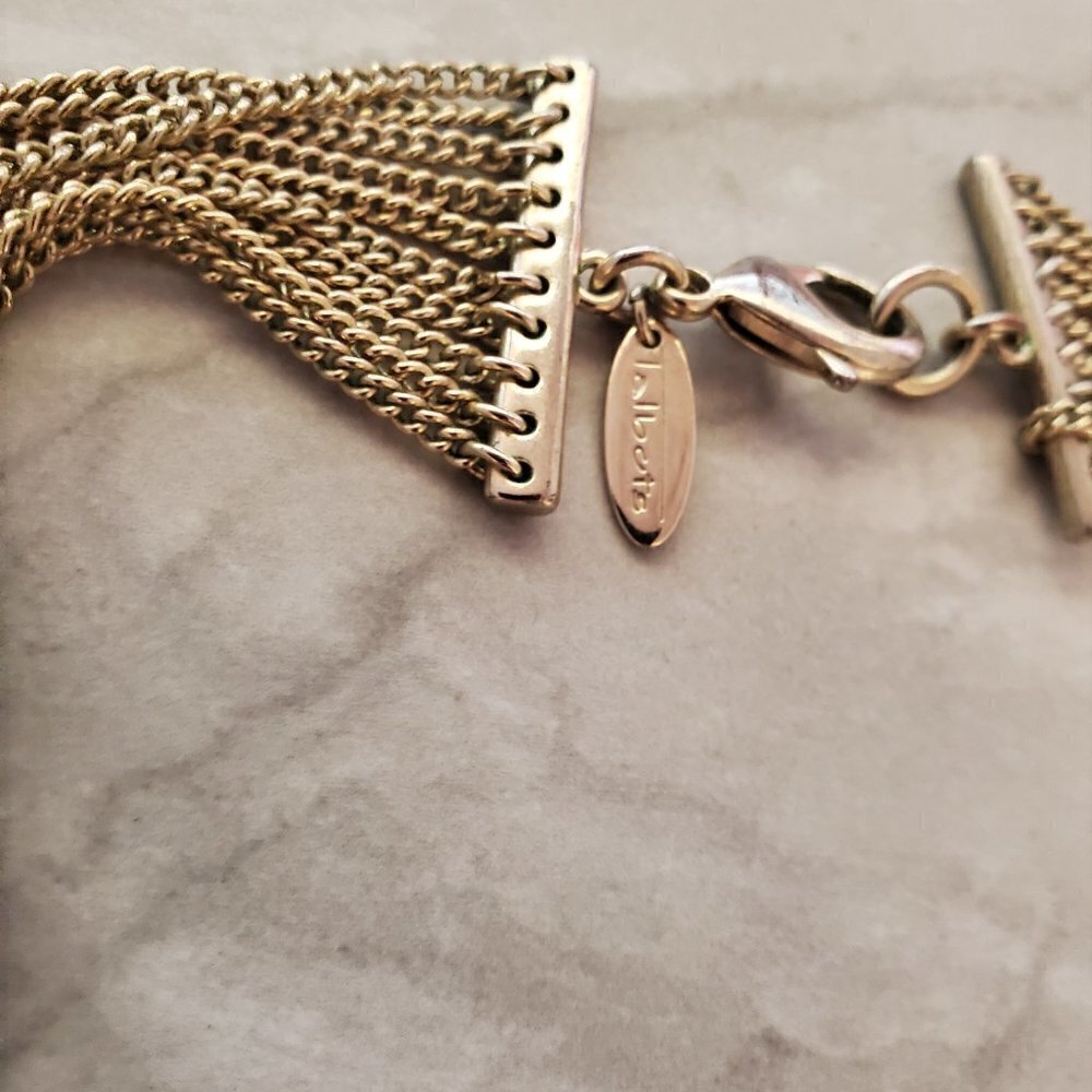 💖 Vintage 1990s 90s Talbots Gold Multi Chain Necklace 💖 - Picture 5 of 6